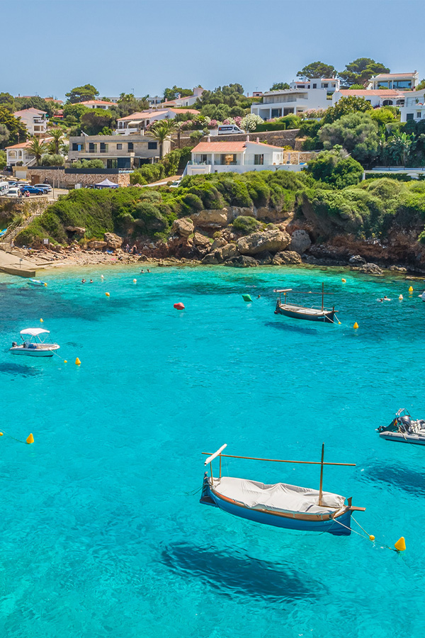 Es Canutells, Menorca, near Mahón, crystal-clear sea waters