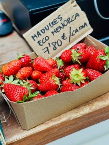 Box of organic, locally grown strawberries produced and sold in Menorca. Box of organic, locally grown strawberries produced and sold in Menorca.