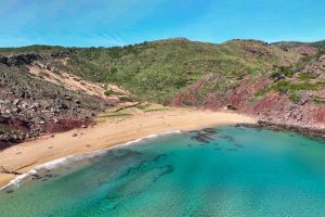 Cala Pilar, an unspoilt beach in northern Menorca